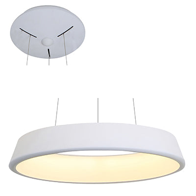 Circular Shaped Metal 20W Pendant - White