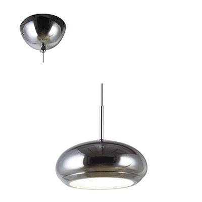 Dome Shaped 5.5W Metal Pendant - Chrome