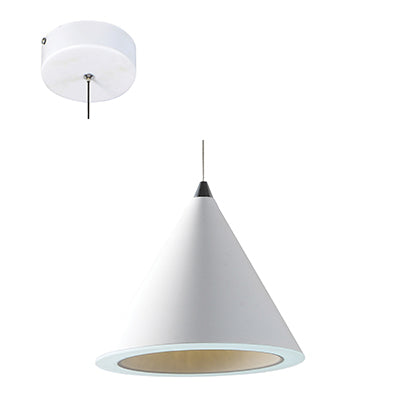 Cone Shaped 20W 1040lm Daylight Metal Pendant - White