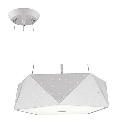 Geometric 28.8W 1730lm Daylight Metal Pendant - Matt White