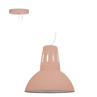 Large Dome shaped Metal Pendant - Pink