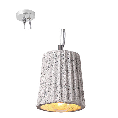 Concrete 40W Cylindrical Pendant - Sand Grey